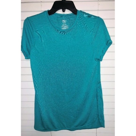 Green side split athletic shirt Size M - Picture 2 of 4